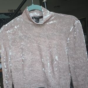 Forever 21 Crushed Velvet Long Sleeve In Soft Pink
